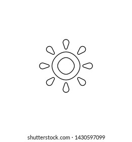 Brightness settings button icon. Sun sign