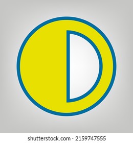 Brightness sign. Icon in colors of Ukraine flag (yellow, blue) at gray Background. Illustration.