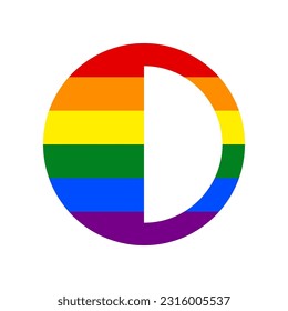 Brightness sign. Rainbow gay LGBT rights colored Icon at white Background. Illustration.