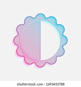 brightness. simple silhouette. Colored logo with diagonal lines and blue-red gradient. Neon graphic, light effect
