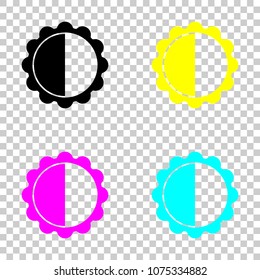 brightness. simple silhouette. Colored set of cmyk icons on tran