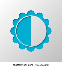 brightness. simple silhouette. Paper design. Cutted symbol with shadow