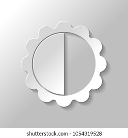 brightness. simple silhouette. Paper style with shadow on gray background