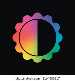 brightness. simple silhouette. Rainbow color and dark background