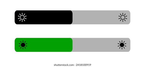 Brightness slider graphic symbol. Range scroll bar in web form, online application. Isolated slider icon in vector graphic flat style