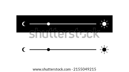Brightness slider level control. Contrast and brightness adjustment. Design concept for mobile app, web page. Vector illustration.