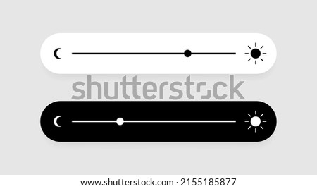 Brightness slider level control. Contrast and brightness adjustment. Design concept for mobile app, web page. Vector illustration.