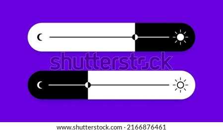Brightness slider level control. Contrast and brightness adjustment. Design concept for mobile app, web page. Vector illustration.