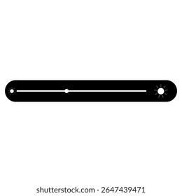 Ícone de controle de nível de controle deslizante de brilho ajustando a intensidade da luz, interface de design digital com um controle deslizante linear e símbolos de lâmpada, ícone