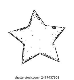 Helligkeitsstern, handgezeichnet. Weltraumgalaxie, Universum Glanz, Leuchten funkeln Helligkeit Sternvektor Skizze. einzelne schwarze Illustration