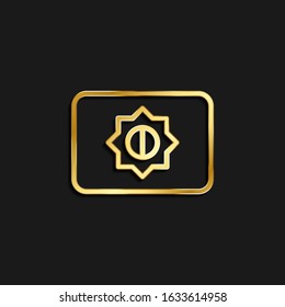 brightness, sun, control gold icon. Vector illustration of golden