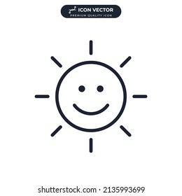 Brightness sun icon symbol template for graphic and web design collection logo vector illustration