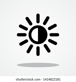 Brightness Symbol with Gray Shadow