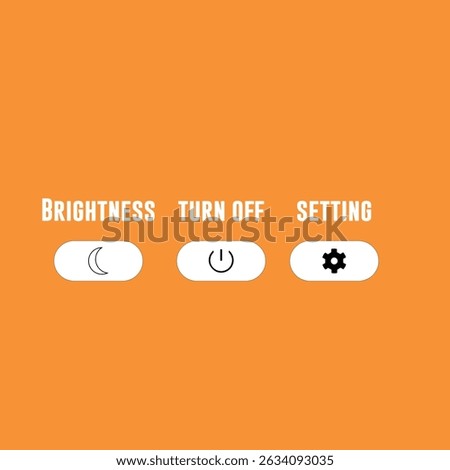 Brightness, Turn Off, Settings Animation – Yellow Background Motion Graphics for UI and Web
