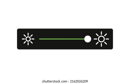 Brightness vector illustration. Adjust the brightness on the device. Dim and light. Slider for regulation. Phone concept. Vector line icon for Business and Advertising