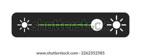Brightness vector illustration. Adjust the brightness on the device. Dim and light. Slider for regulation. Phone concept. Vector line icon for Business and Advertising