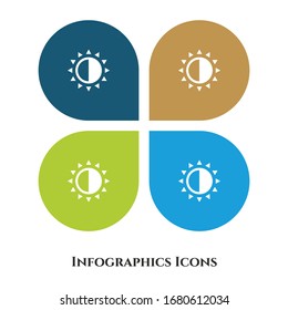 Brightness Vector Illustration icon for all purpose. Isolated on 4 different backgrounds.