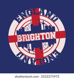brighton city of england typography graphic print , Abstract fashion drawing and creative design for t-shirts,mugs,graphic tee, sweatshirt, cases, etc. Illustration in modern style for clothes