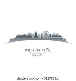 Brighton England city skyline silhouette. Vector illustration