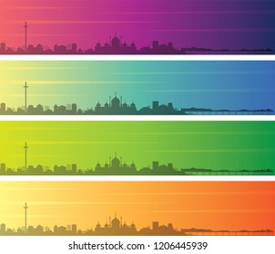 Brighton Multiple Color Gradient Skyline Banner
