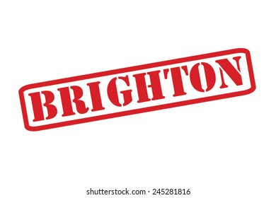 BRIGHTON Red Rubber Stamp vector over a white background.