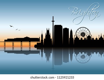 Brighton skyline - Egnland - United Kingdom - vector illustration