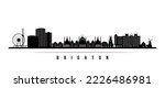 Brighton skyline horizontal banner. Black and white silhouette of Brighton, UK. Vector template for your design. 