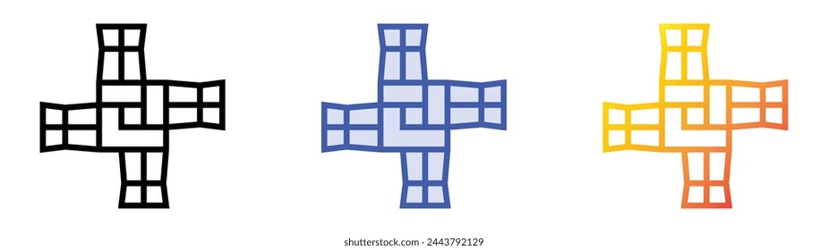 brigid cross icon. Linear, Blue Fill and Gradient Style Design Isolated On White Background svg