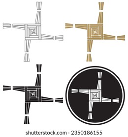 Brigid's Cross Vector Illustration. Beginning Of Spring Pagan Holiday svg