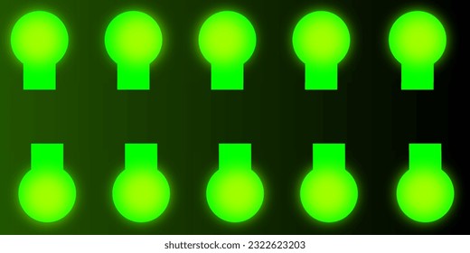 Brignt Green light bulb which is atractive