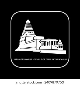 Brihadisvara Temple Thanjavur, Tamil Nadu Vektorsymbol.