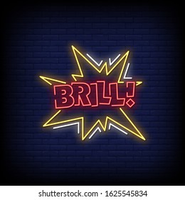 Brill Neon Signs Style Text Vector