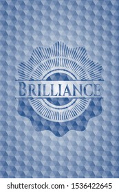 Brilliance Blue Emblem With Geometric Pattern Background. Vector Illustration. Detailed.