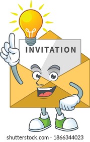 A brilliance invitation message cartoon design concept have an idea. Vector illustration