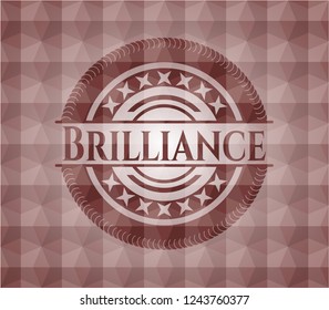 Brilliance red emblem with geometric pattern. Seamless.