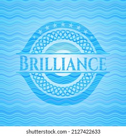 Brilliance water concept badge. Vector Illustration. Detailed. 