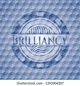 Brilliancy blue emblem with geometric pattern background. Vector Illustration. Detailed.