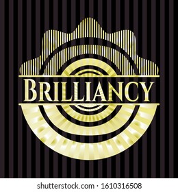 Brilliancy gold badge or emblem. Vector Illustration. Detailed.