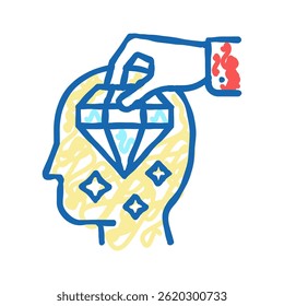 brilliancy knowledge doodle icon sketch vector. brilliancy knowledge sign. isolated symbol illustration