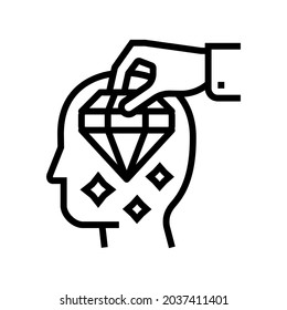 brilliancy knowledge line icon vector. brilliancy knowledge sign. isolated contour symbol black illustration