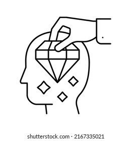 brilliancy knowledge line icon vector. brilliancy knowledge sign. isolated contour symbol black illustration