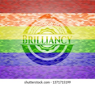 Brilliancy on mosaic background with the colors of the LGBT flag