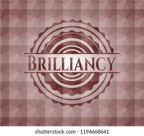 Brilliancy red badge with geometric background. Seamless.