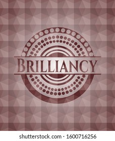 Brilliancy red badge with geometric pattern background. Seamless.