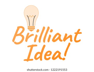 Brilliand Idea! Logo and Icon. Startup label for Web on white background. Flat Vector Illustration.