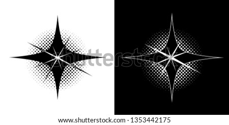 brilliant bright light and dark diamond star symbol icon logo insignia