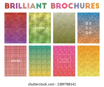 Brilliant Brochures. Adorable geometric patterns, amazing vector illustration.