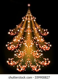 Brilliant Christmas tree with a star. EPS10 vector illustration.
