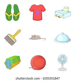 Brilliant cleaning icons set. Cartoon set of 9 brilliant cleaning vector icons for web isolated on white background