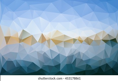 Brilliant color designed low-poly or polygonal triangular mosaic background , Vector illustration. 